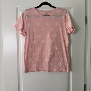 J. Crew Peach Tee with Shell Design
